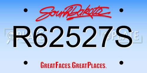 R62527S South Dakota License Plate