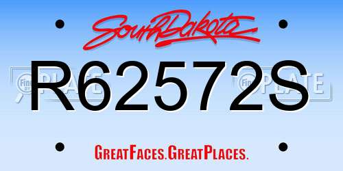R62572S South Dakota License Plate