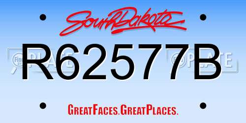 R62577B South Dakota License Plate