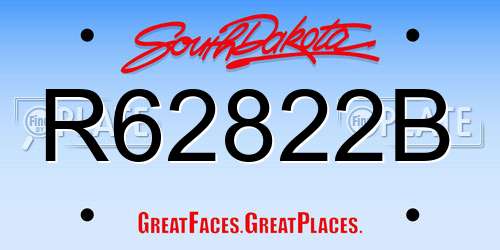 R62822B South Dakota License Plate