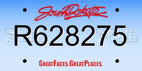 R628275 South Dakota License Plate