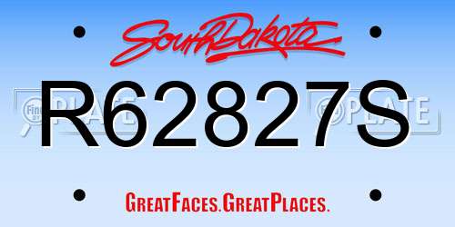 R62827S South Dakota License Plate