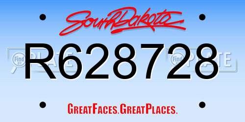 R628728 South Dakota License Plate