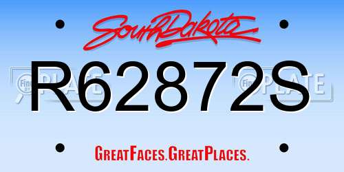 R62872S South Dakota License Plate