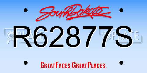 R62877S South Dakota License Plate