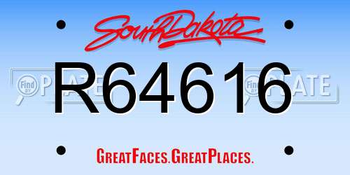 R64616 South Dakota License Plate