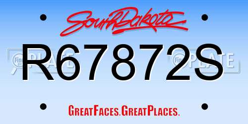 R67872S South Dakota License Plate