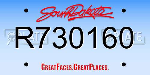 R730160 South Dakota License Plate