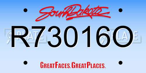 R73016O South Dakota License Plate