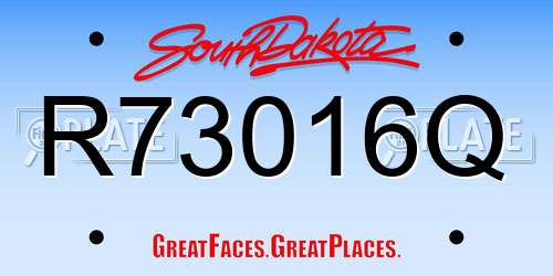 R73016Q South Dakota License Plate