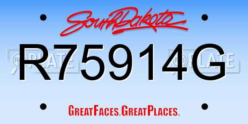R75914G South Dakota License Plate