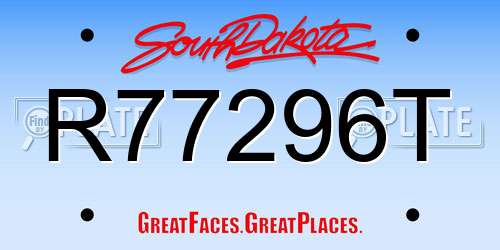 R77296T South Dakota License Plate