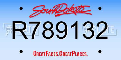 R789132 South Dakota License Plate