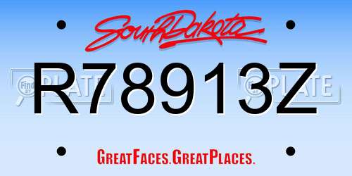 R78913Z South Dakota License Plate