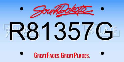 R81357G South Dakota License Plate