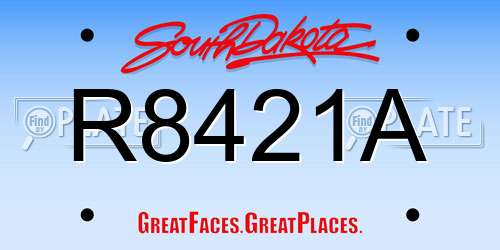 R8421A South Dakota License Plate