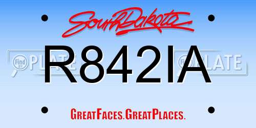 R842IA South Dakota License Plate