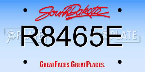 R8465E South Dakota License Plate