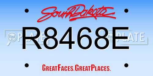 R8468E South Dakota License Plate