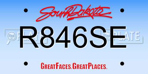 R846SE South Dakota License Plate