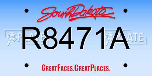 R8471A South Dakota License Plate