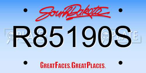 R85190S South Dakota License Plate