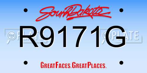 R9171G South Dakota License Plate