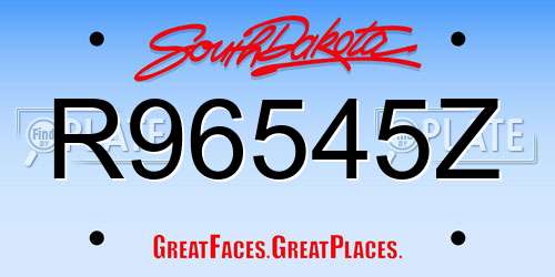 R96545Z South Dakota License Plate