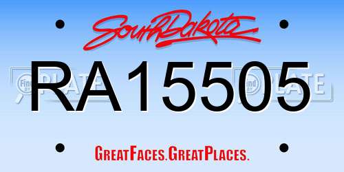 RA15505 South Dakota License Plate
