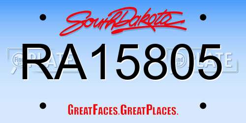 RA15805 South Dakota License Plate