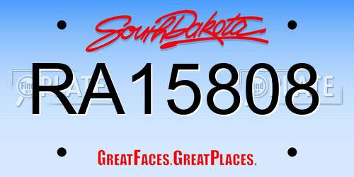 RA15808 South Dakota License Plate