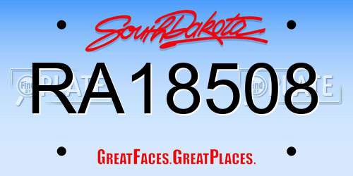 RA18508 South Dakota License Plate