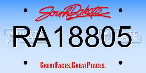 RA18805 South Dakota License Plate