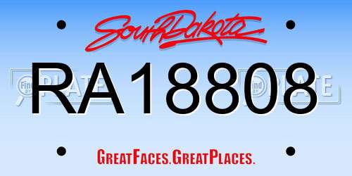 RA18808 South Dakota License Plate