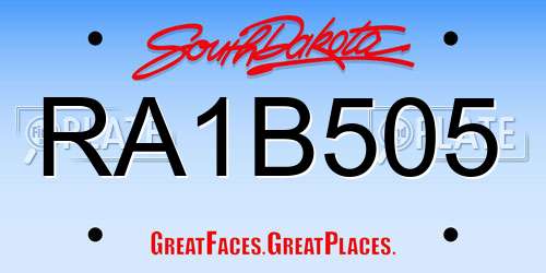 RA1B505 South Dakota License Plate