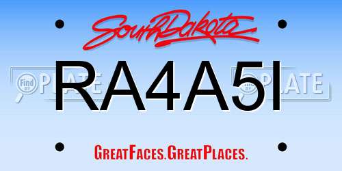 RA4A5I South Dakota License Plate