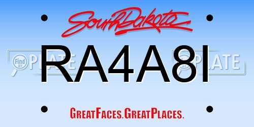 RA4A8I South Dakota License Plate