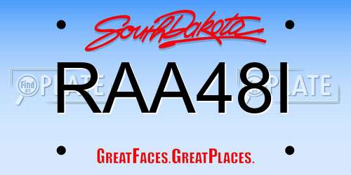 RAA48I South Dakota License Plate