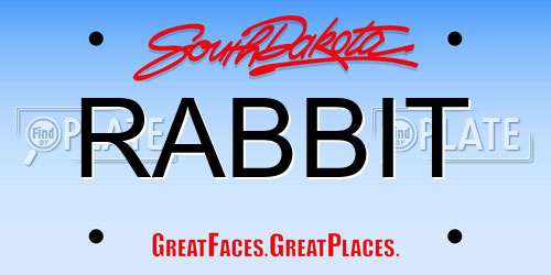 RABBIT South Dakota License Plate