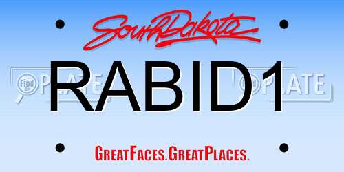 RABID1 South Dakota License Plate