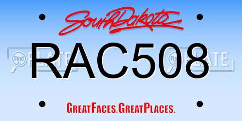 RAC508 South Dakota License Plate