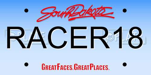 RACER18 South Dakota License Plate