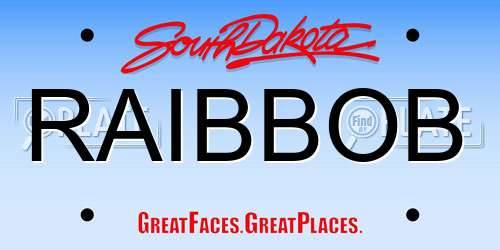 RAIBBOB South Dakota License Plate