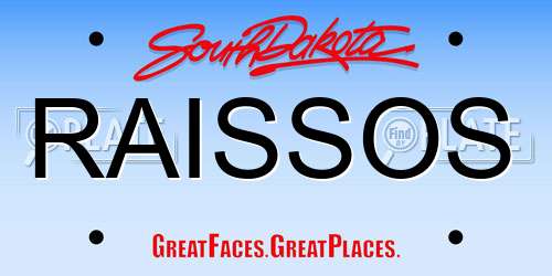 RAISSOS South Dakota License Plate
