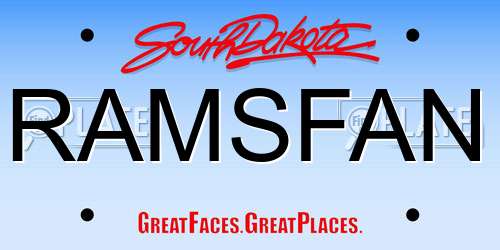 RAMSFAN South Dakota License Plate