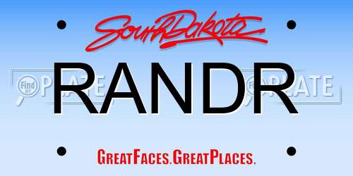 RANDR South Dakota License Plate