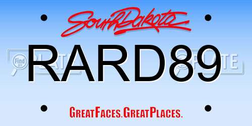 RARD89 South Dakota License Plate