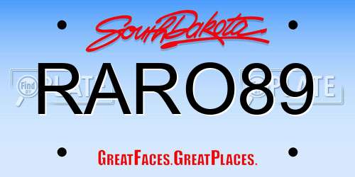 RARO89 South Dakota License Plate