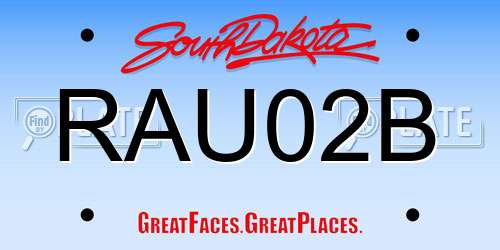 RAU02B South Dakota License Plate