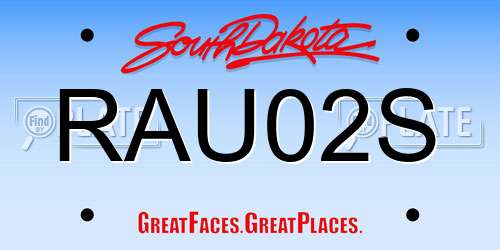 RAU02S South Dakota License Plate